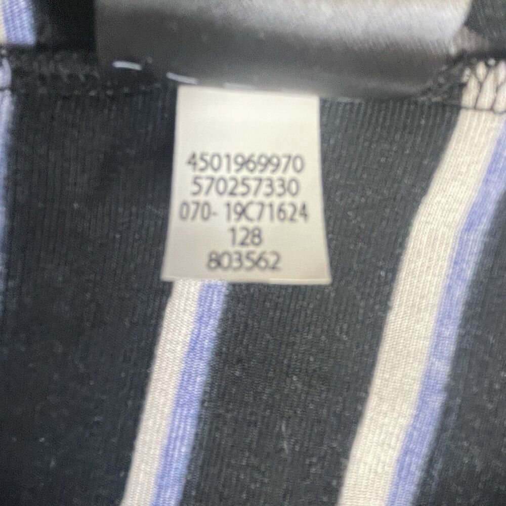 Chico's Travelers Top SZ 4 (20)Black White Striped Slinky Knit Flare Sleeve Boho - Picture 13 of 15